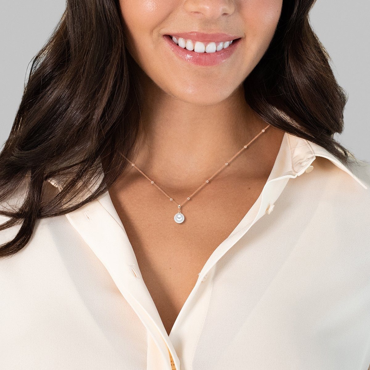Lulu & Jane Perlenkette roségold, Messing günstig online kaufen