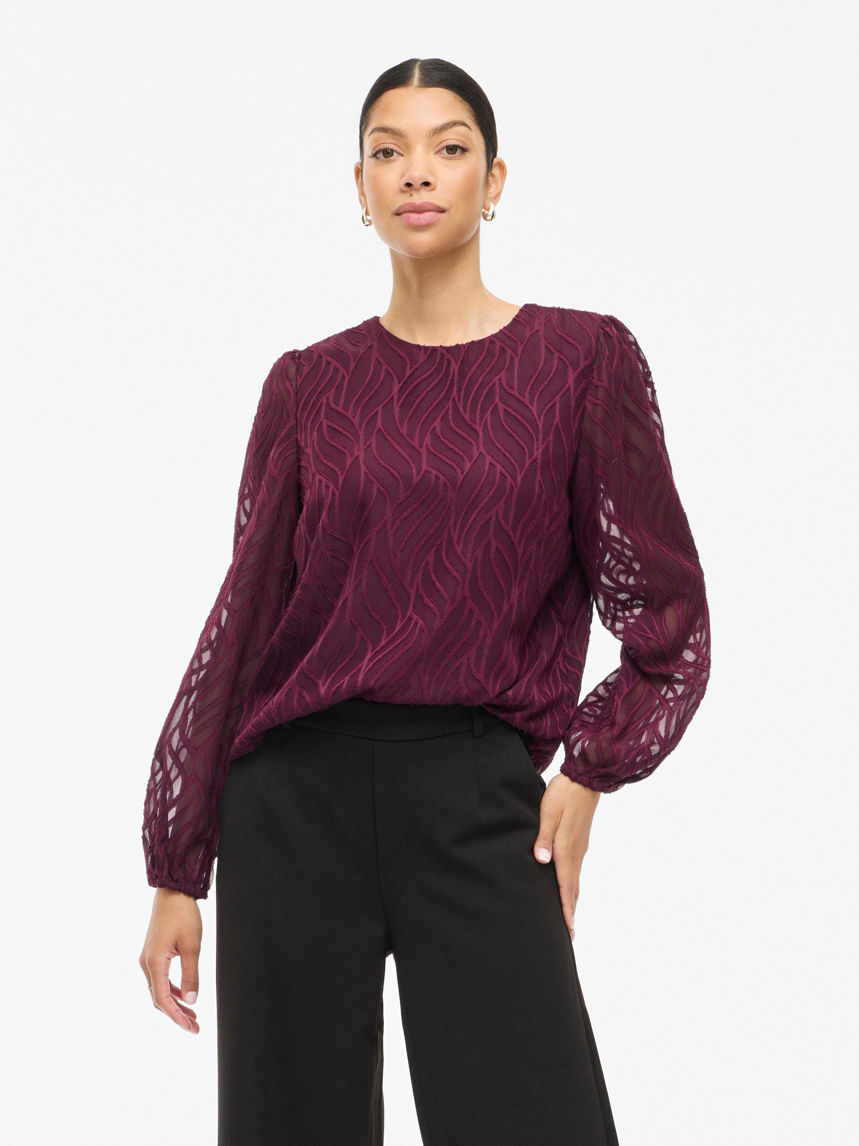 Vila Blusenshirt VIMIKA O-NECK L/S TOP - NOOS günstig online kaufen