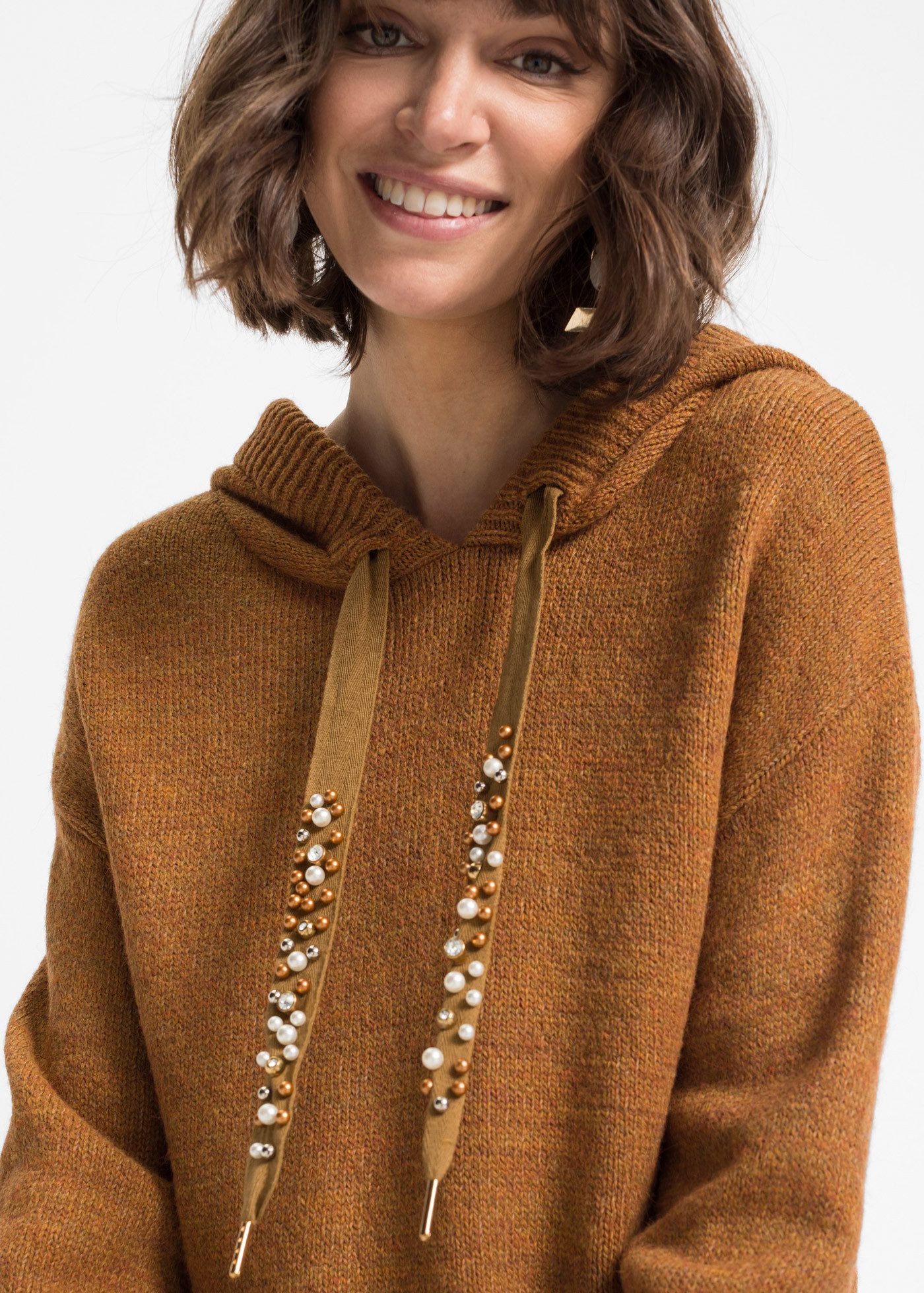 bonprix Kapuzenpullover aus Polyacryl, Polyamid und Polyester, mit Kapuze, Oversize-Design
