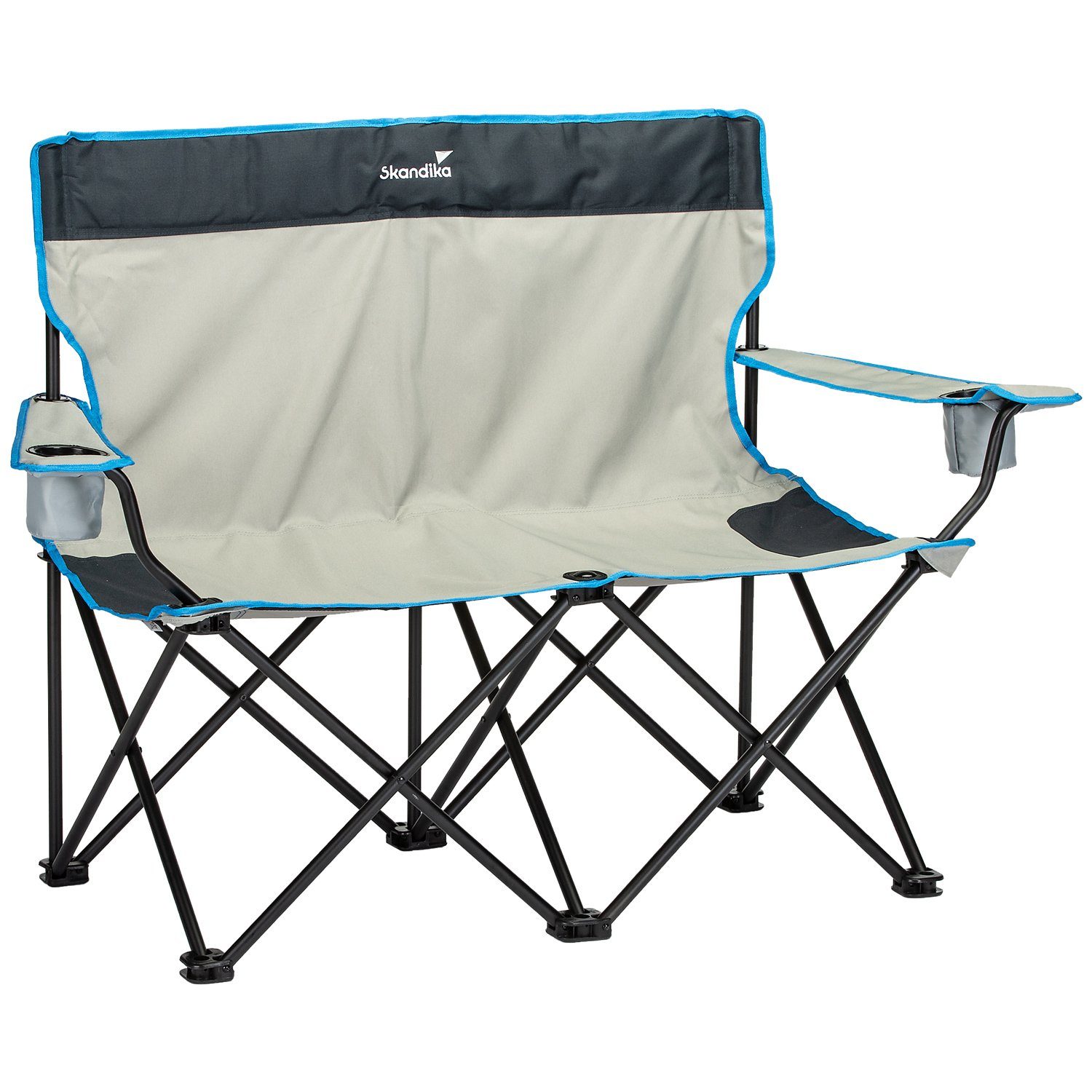 Skandika Campingstuhl »Double Folding Chair, faltbar, Klappstuhl« (2  integrierte Getränkehalter, Outdoor, Angeln, Festival, max. Belastung von  200Kg), für 2 Personen, XXL Campingbank