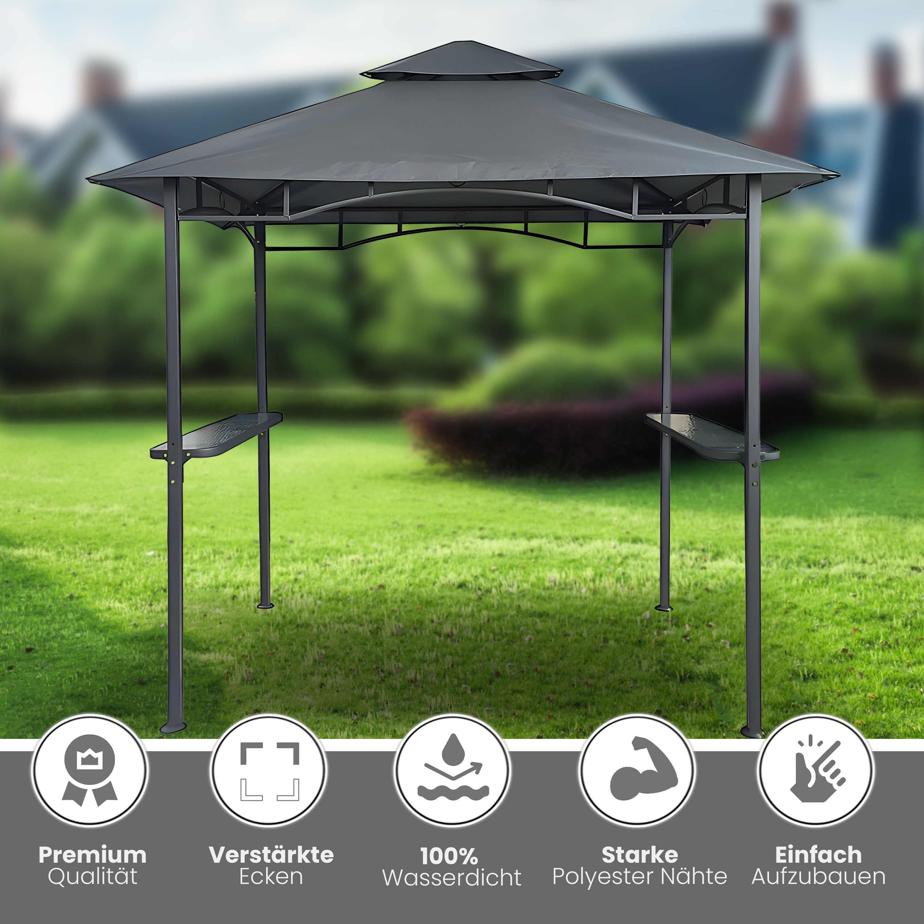 habeig Grillpavillon Grillpavillon Wasserdicht PVC Dach günstig online kaufen