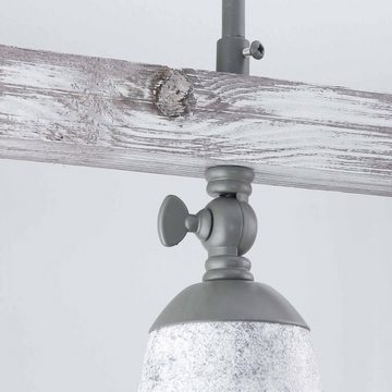 Licht-Erlebnisse Deckenstrahler AGAP, ohne Leuchtmittel, Deckenleuchte Shabby Weiß Grau echtes Holz Vintage verstellbar Küche