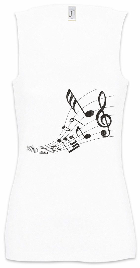 Urban Backwoods Tanktop Music Notes Ärmelloses Damen T-Shirt Musiklehrer Musik Teacher Noten Notenschlüssel Lehrer Orchester Notenlehre