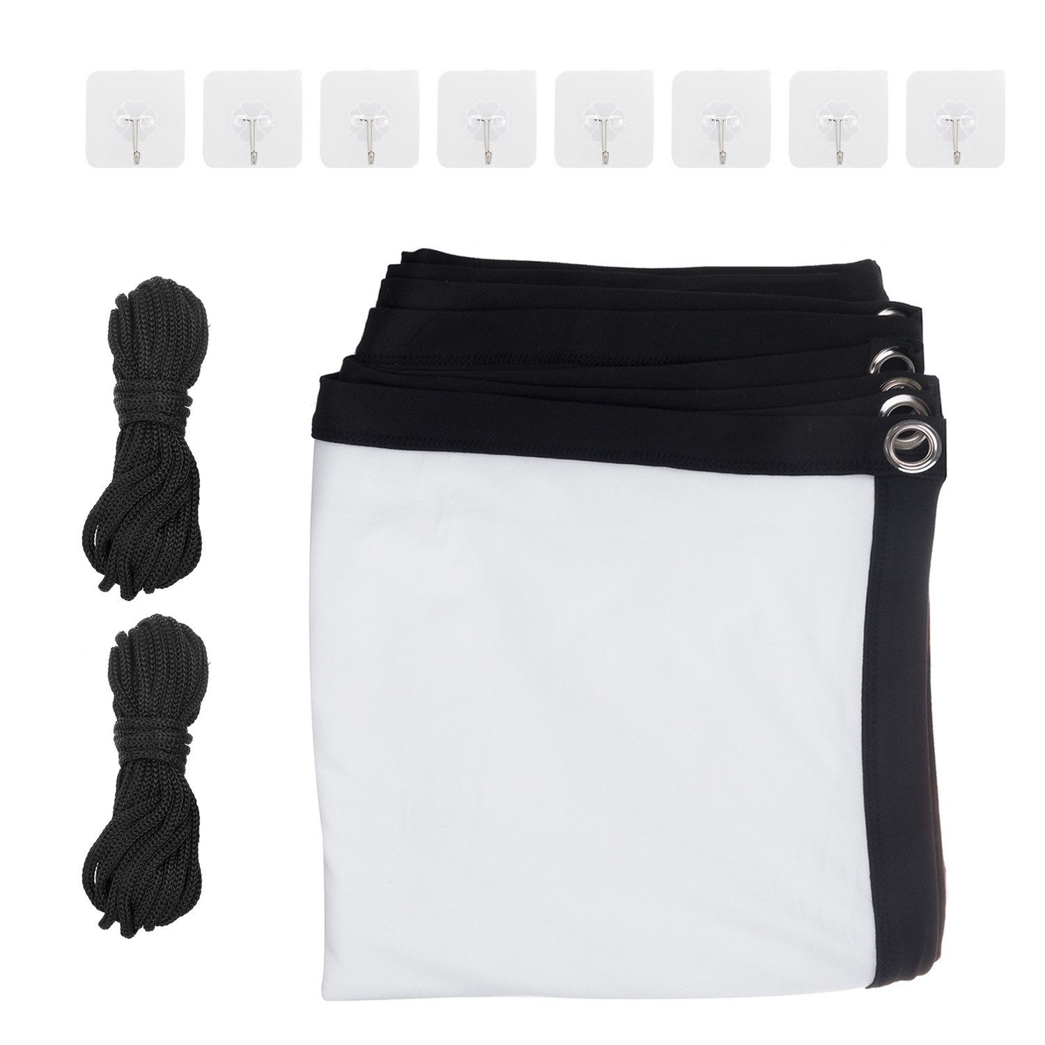 Maclean MC-980 Tragbare Projektionsleinwand 86 Zoll 16:9 Full HD Rahmenleinwand (191 x 109 cm, Rahmen 25 mm, Spannhaken)