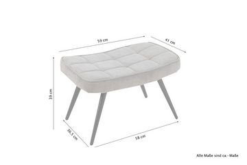 byLIVING Fußhocker Uta (Bezug: Samt, Webstoff, Cord, Grob-Cord, Bouclè / Farbe: dunkelgrün, grau, schwarz, off white, mit Steppung), passender Sessel separat erhältlich