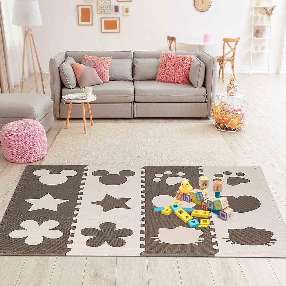 JEOBEST Spielmatte Puzzlematte Krabbelmatte Schaumstoff-Puzzlematte, (12-tl günstig online kaufen
