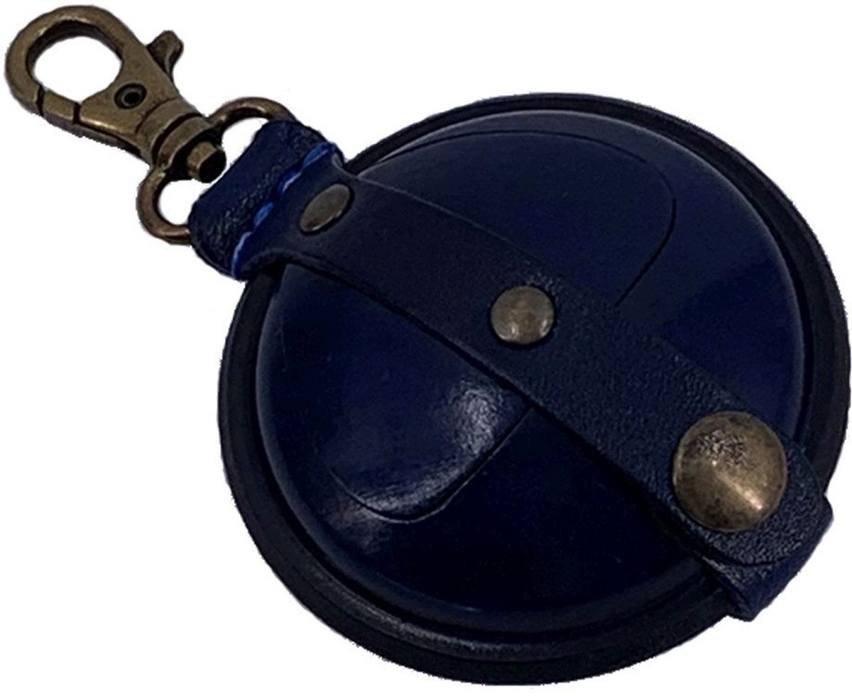 Mika Gürteltasche Schlüsselanhänger / Kleingeldbörse klein Sattelleder 7cm blau