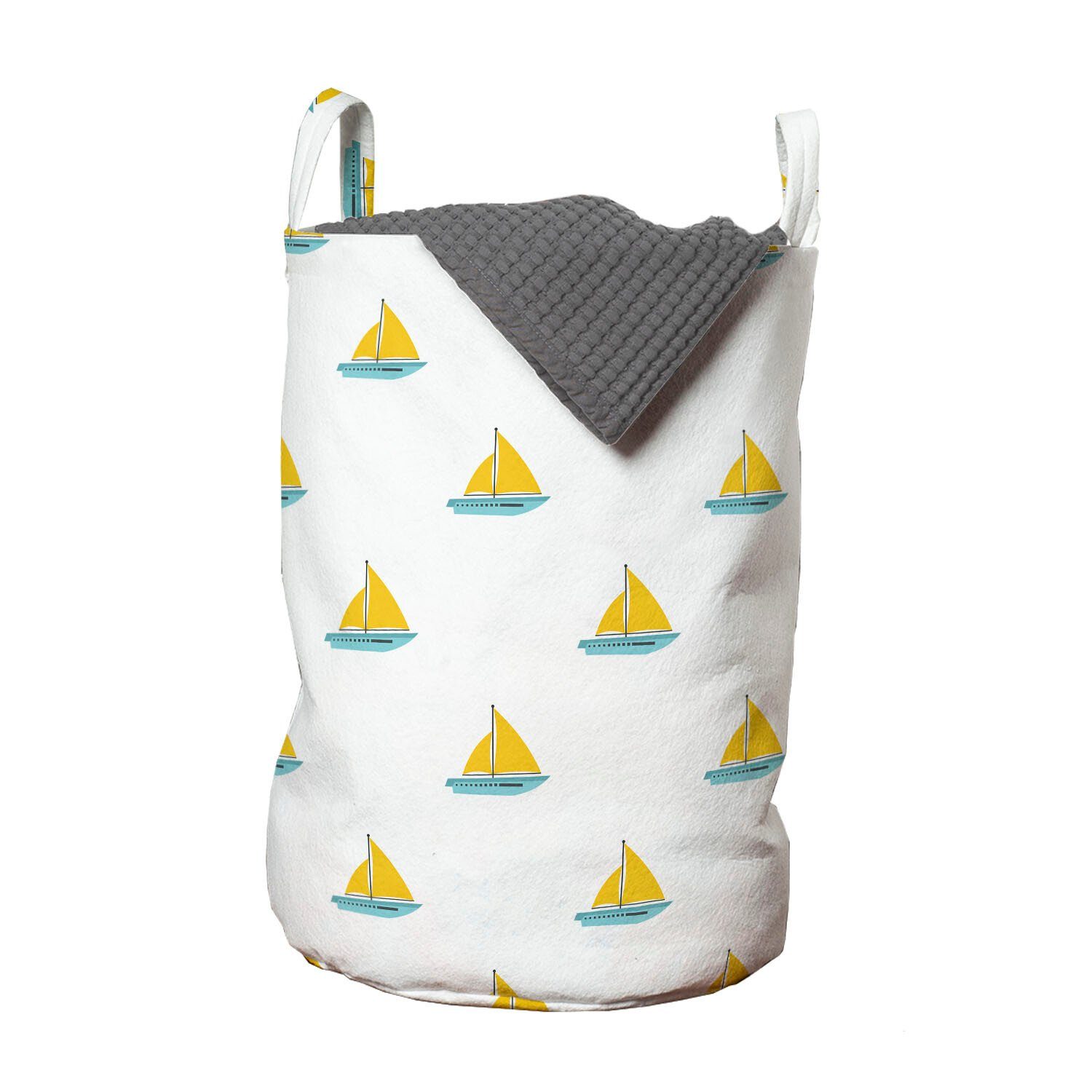 Abakuhaus Wäschesäckchen Wäschekorb mit Griffen Kordelzugverschluss für Waschsalons, Segelboot Modernes Design Boote