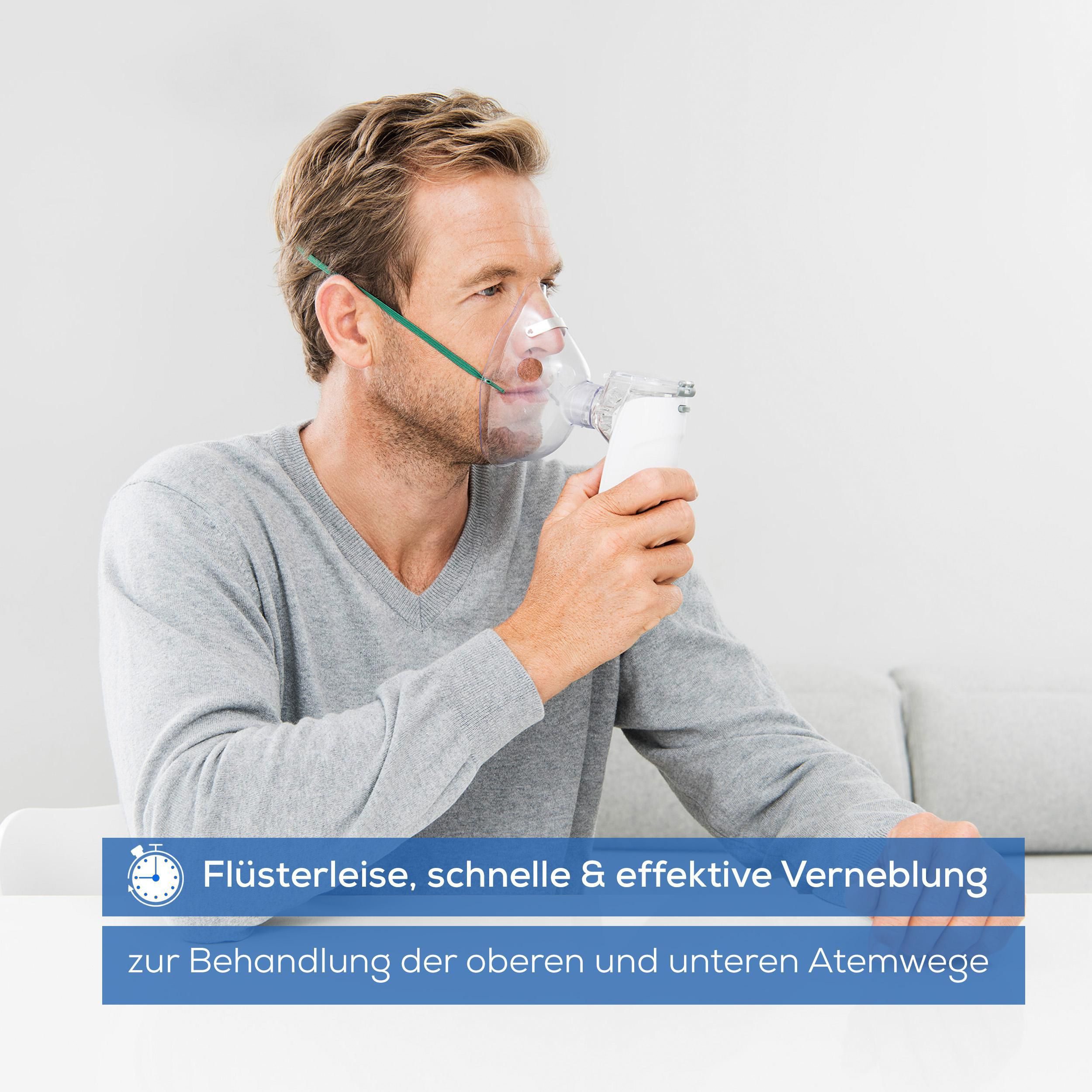 BEURER Inhalationsgerät IH 55 Inhalator zur Behandlung der oberen und unteren Atemwege, Set 7-tlg., Inhalierer bei Erkältungen, Asthma und Atemwegserkrankungen