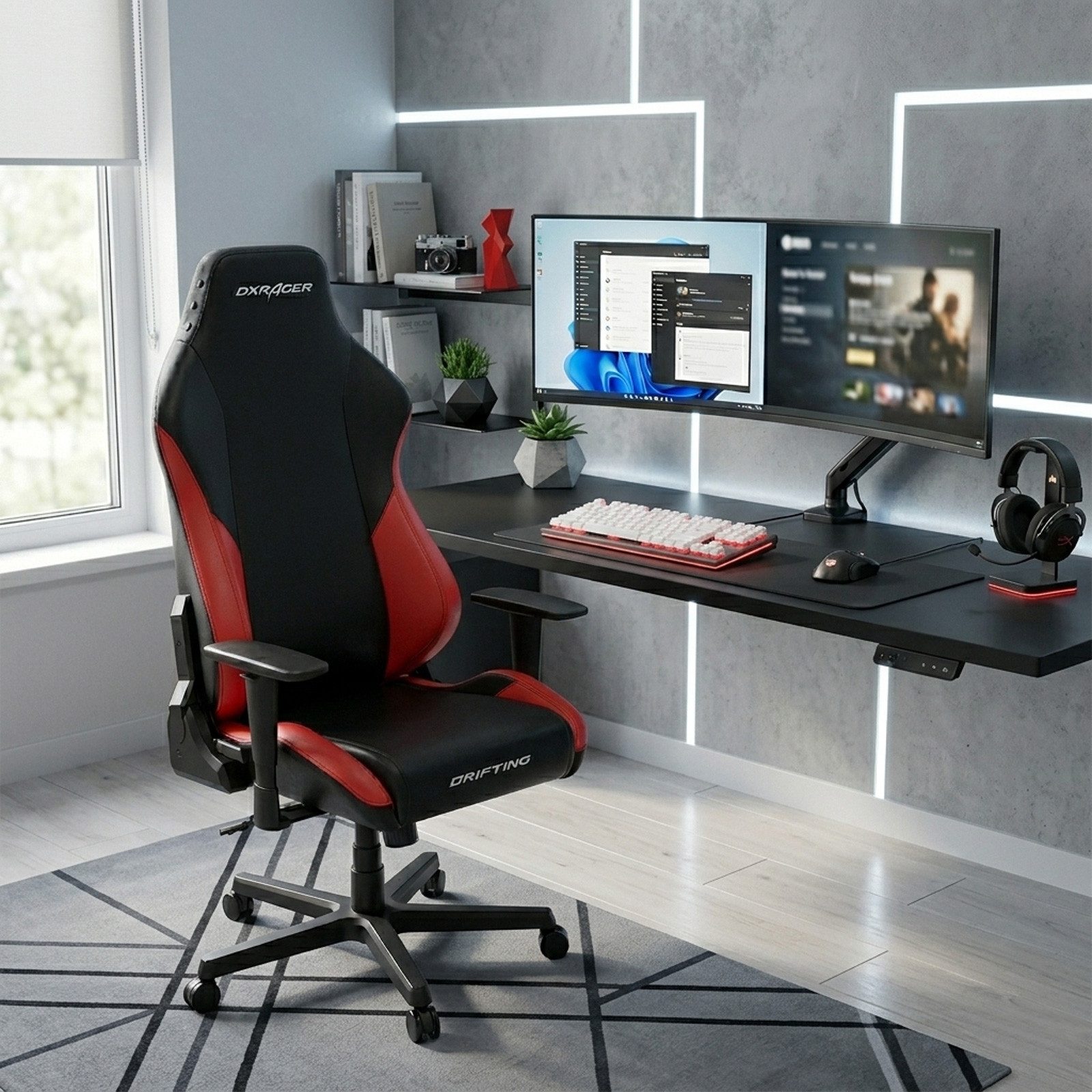 MCA living Bürostuhl DX Racer Gaming-Stuhl Drifting LDC23 NR,Kopfstütze Coolingpad