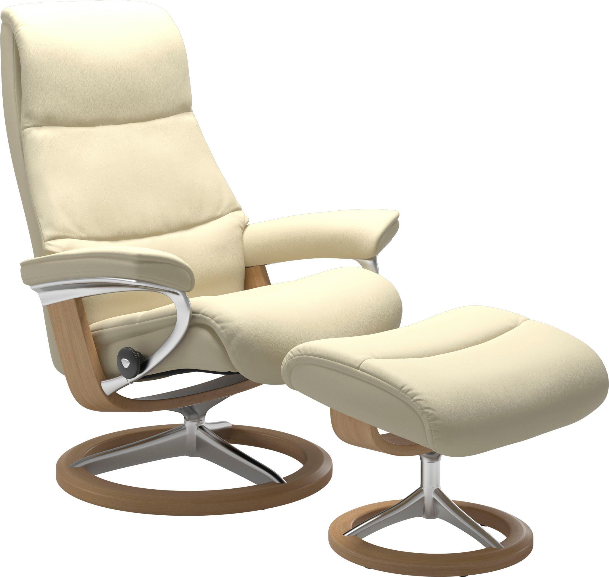 mit S,Gestell Eiche Hocker), Signature mit Stressless® Größe Base, View Relaxsessel (Set, Relaxsessel