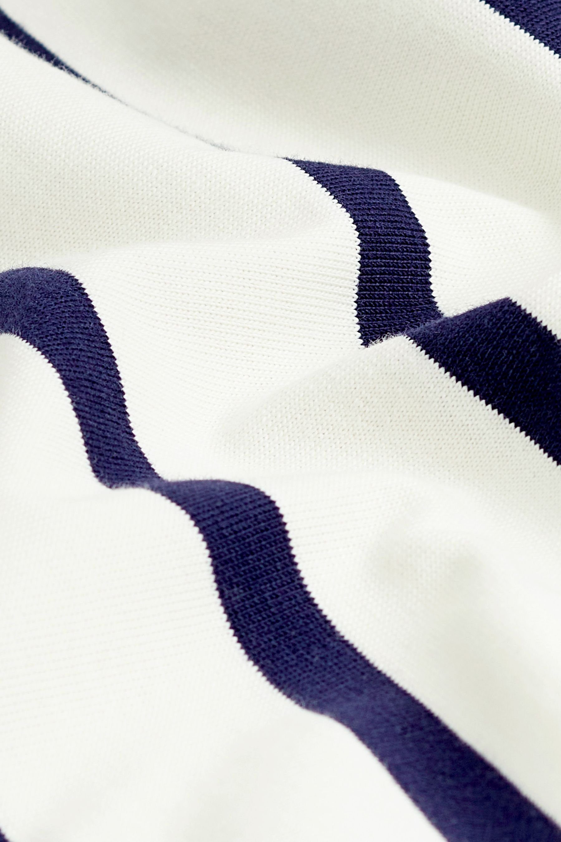Next T-Shirt Schweres T-Shirt Navy (1-tlg) mit Rundhalsausschnitt Stripe