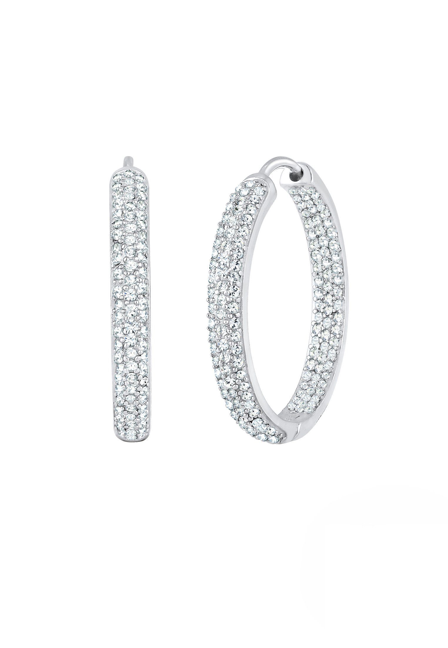 Elli Premium Paar Creolen Creolen mit Glas Kristalle 925 Sterling Silber günstig online kaufen