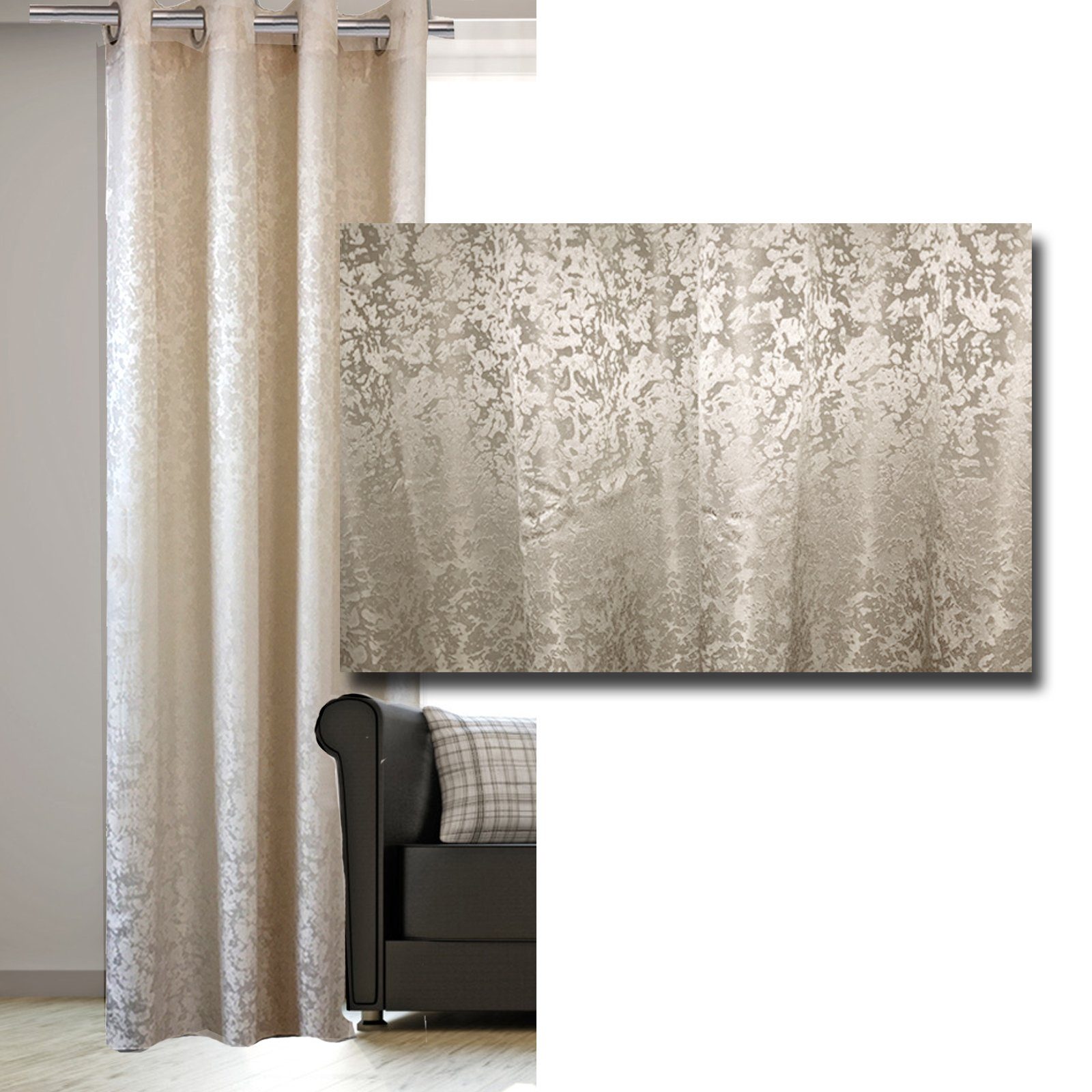 JEMIDI Scheibengardine Vorhang blickdicht, 140x245 cm, günstig online kaufen