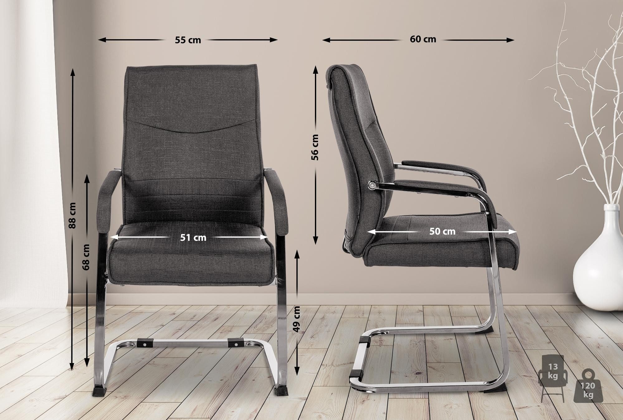 TPFLiving Besucherstuhl Haarlem (Freischwinger mit Polsterung günstig online kaufen