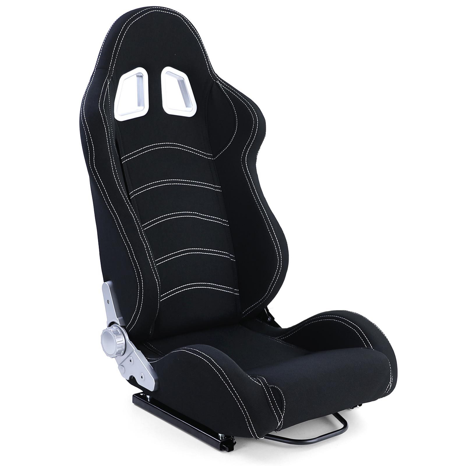 Tenzo-R Gaming Chair Sportsitz Halbschalensitz Stoff Schwarz Grau mit Konsole
