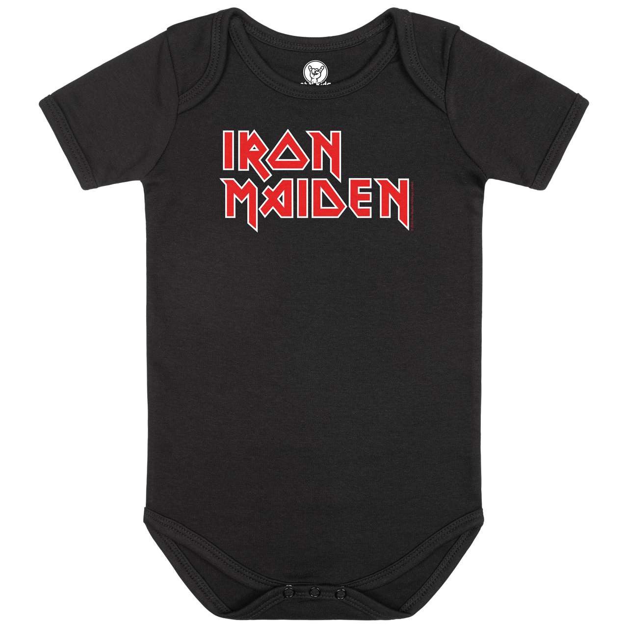 Metal Kids Kurzarmbody mit Iron Maiden (Logo) Druck für Babys