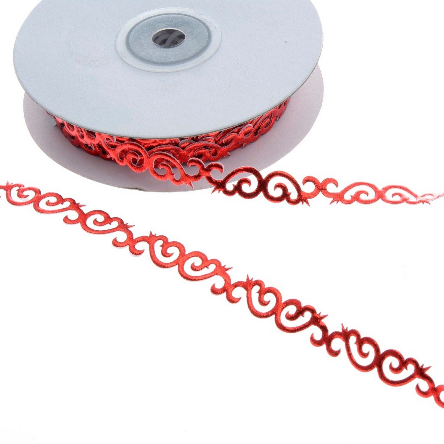 Deko AS Dekoband SekleBo® Selbstklebende Minibordüre - Rot Metallic - 10 mm breit - ca, selbsthaftend
