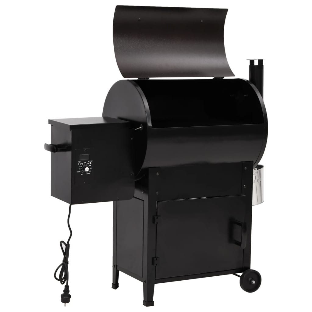 vidaXL Grillkamin Pelletgrill mit Schornstein Schwarz 104 cm Eisen