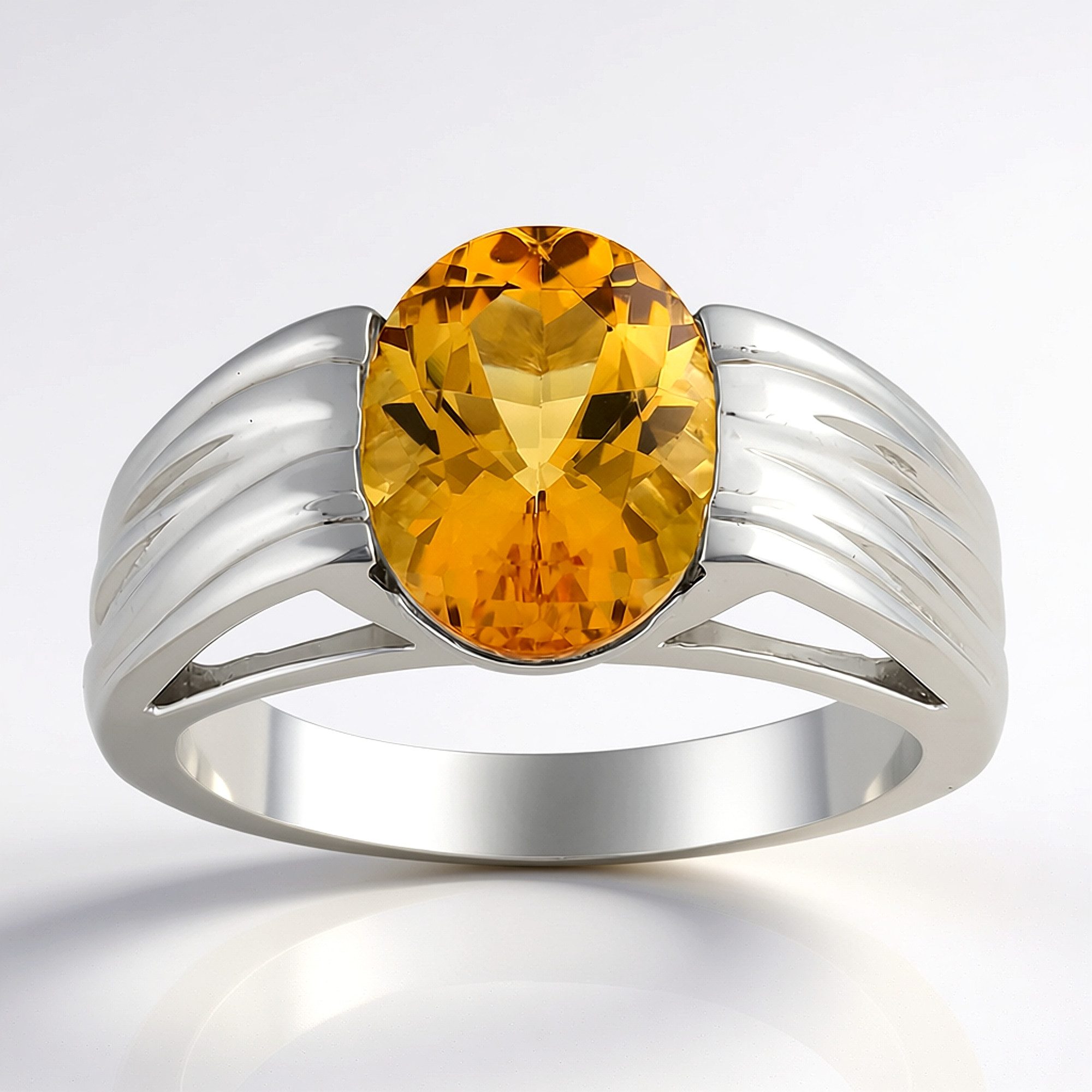Cavill Solitärring Cavill Ring Sterlingsilber 925 mit 2,09 ct goldenem Beryll oval (1-tlg)