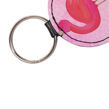 Mr. & Mrs. Panda Schlüsselanhänger Flamingo Stolz - Aquarell Pink - Geschenk, Anhänger, rosa, Schwester, (1-tlg), Liebevolles Design