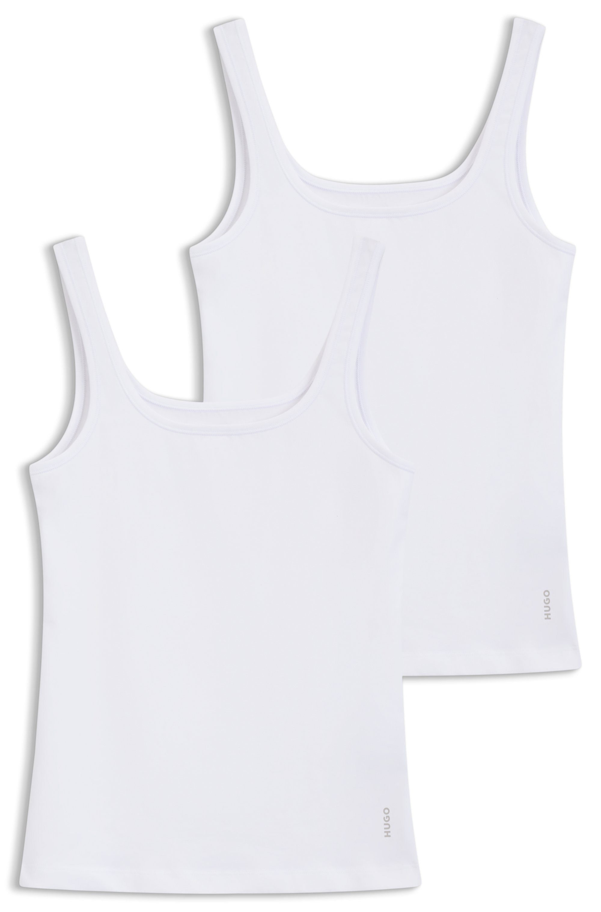 HUGO Tanktop TWIN VEST (Packung, 2er-Pack) mit vertikalem Logoprint