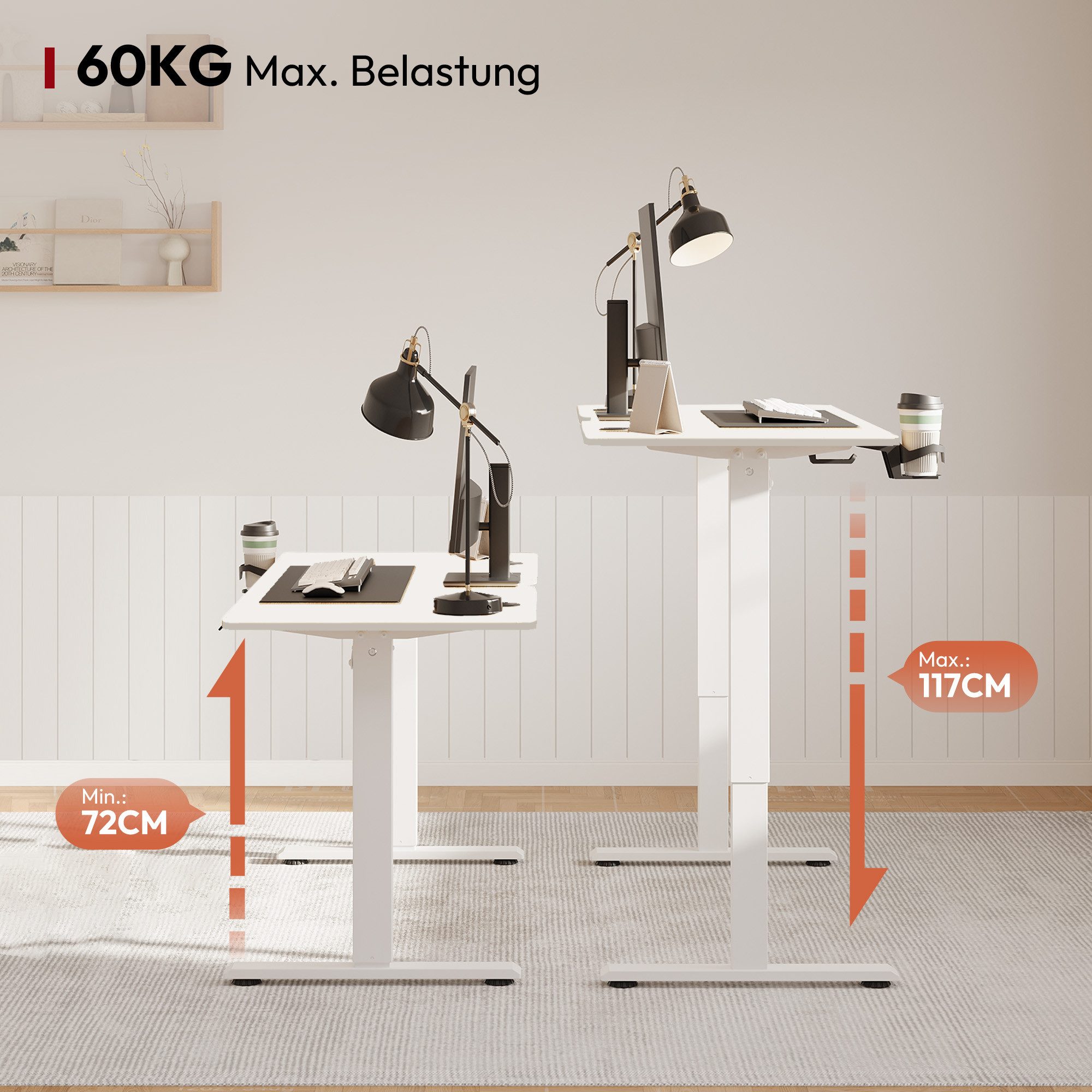SANODESK Schreibtisch Elektrisch höhenverstellbarer Schreibtisch (2-Fach-Te günstig online kaufen
