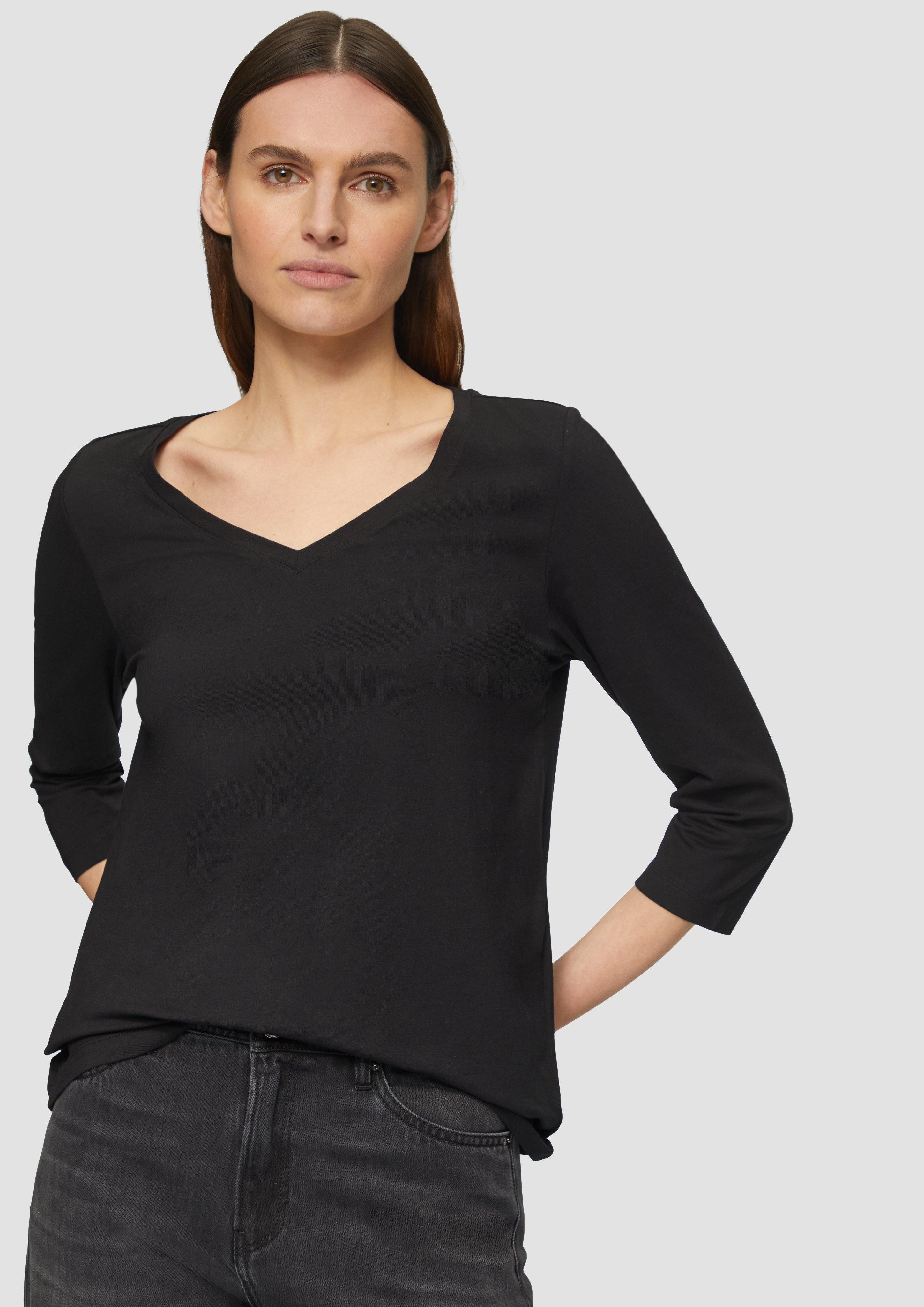 s.Oliver 3/4-Arm-Shirt Jerseyshirt mit V-Ausschnitt und günstig online kaufen