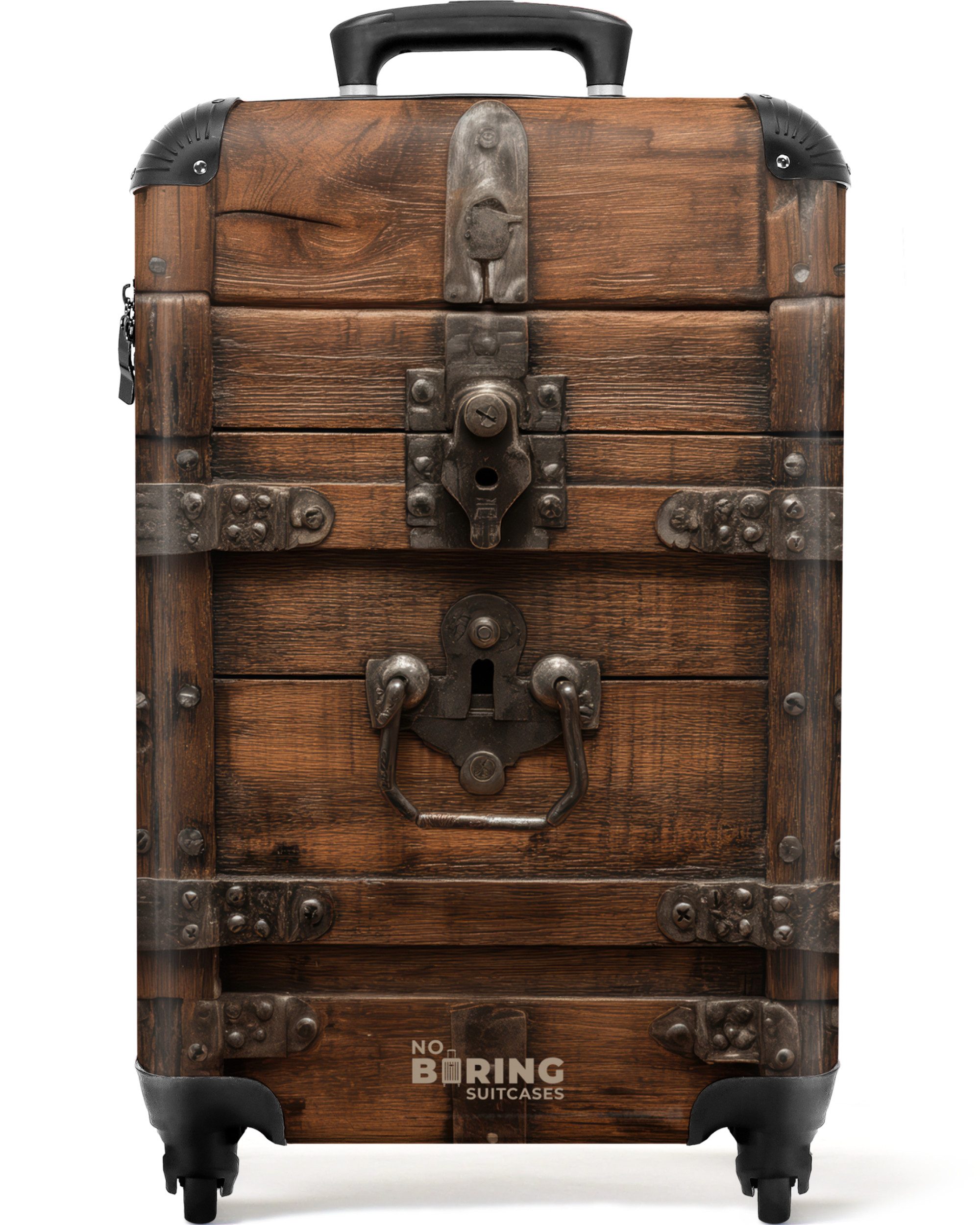 NoBoringSuitcases.com© Hartschalen-Trolley Verschlossene Holzkiste mit Meta günstig online kaufen