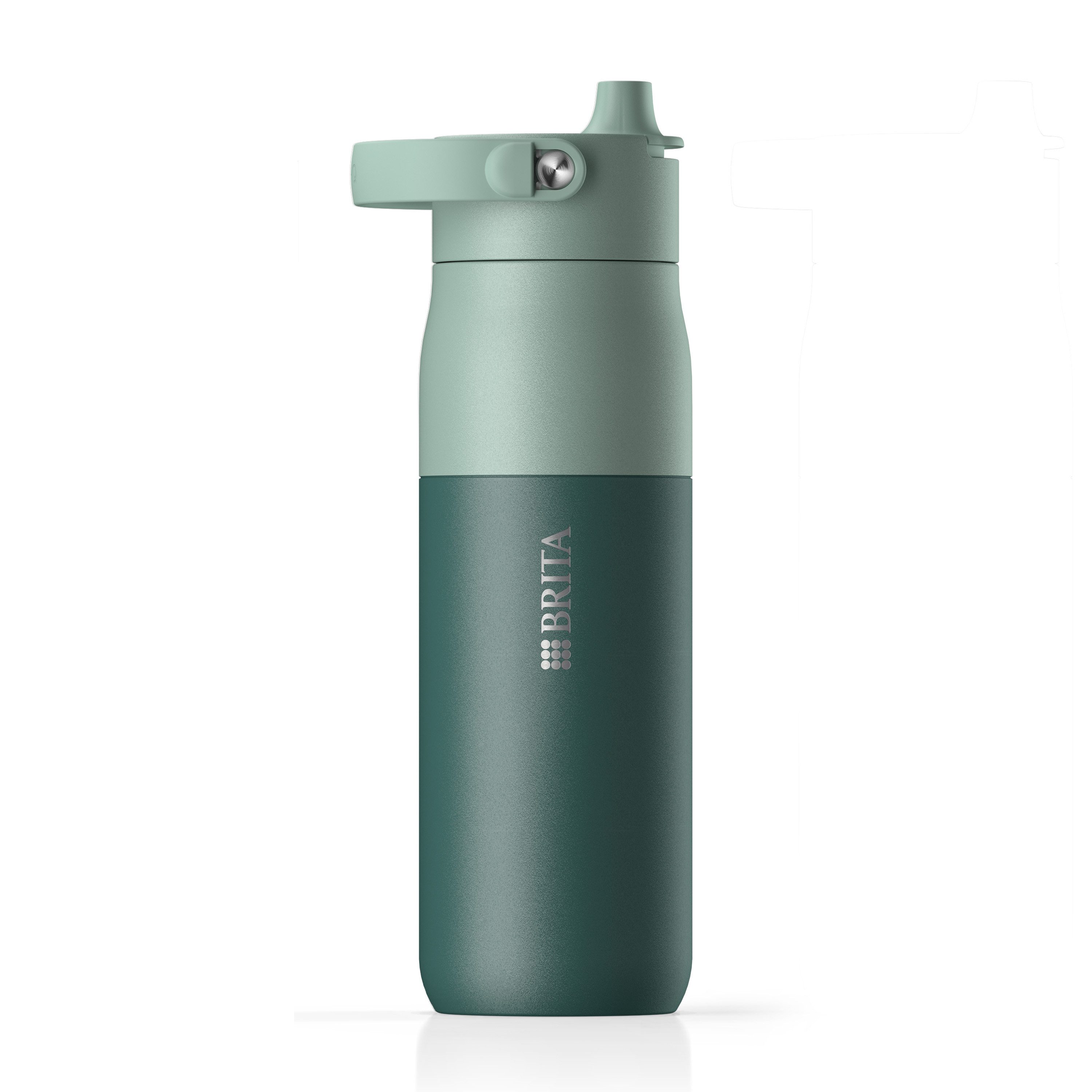 BRITA Trinkflasche BRITA LARQ Essential Trinkflasche (680ml) weiß mit Strohhalm, Edelstahl Wasserflasche mit doppelwandiger Isolation - hält 24h kalt
