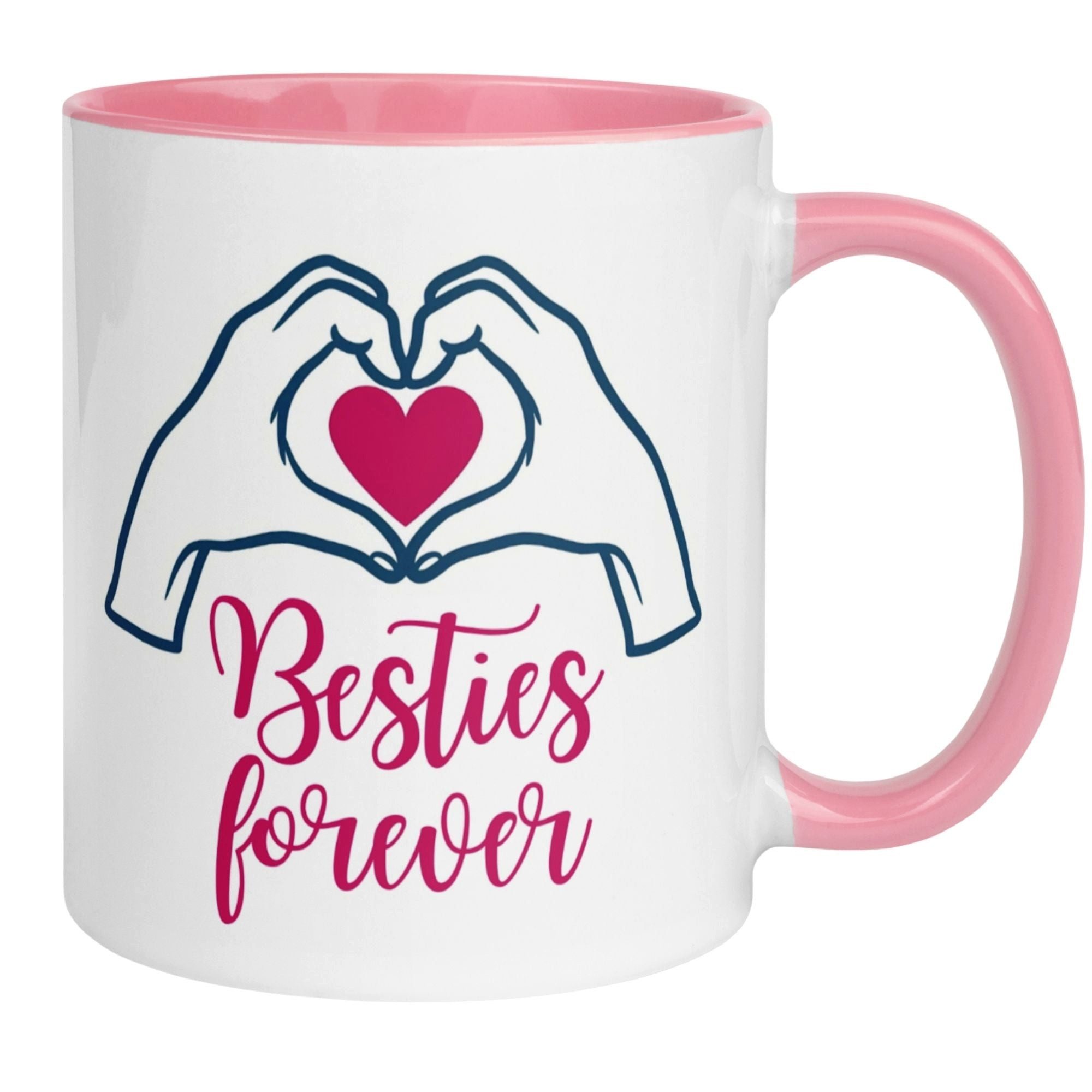 Momentals Tasse Freundschaft – „Besties forever“ – Geschenk Beste Freundin Freundinnen, Gratis Versand · Links-&Rechtshänder · Spülmaschinenfest