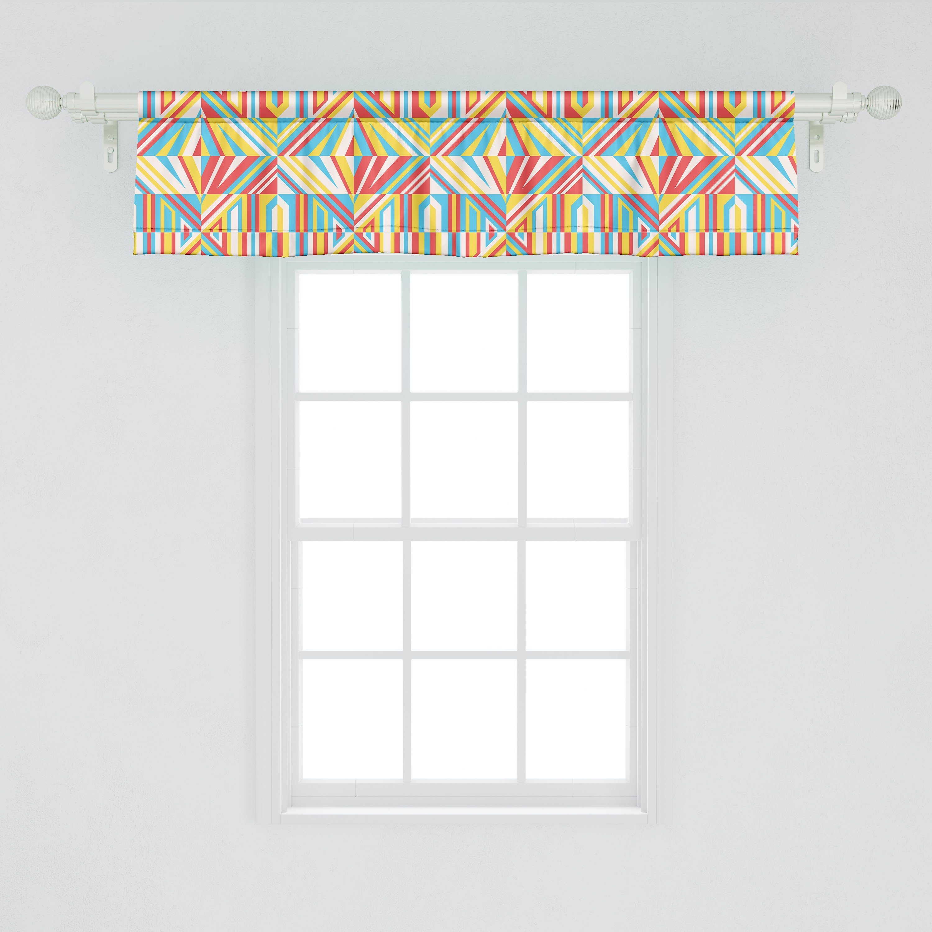 Volant Bunte Vorhang Moderne Küche Microfaser, für Modern Abakuhaus, Scheibengardine Motive Schlafzimmer mit Stangentasche, Dekor