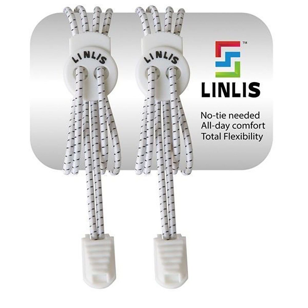 LINLIS Schnürsenkel Elastische Schnürsenkel ohne zu schnüren LINLIS Stretch FIT Komfort mit 27 prächtige Farben, Wasserresistenz, Strapazierfähigkeit, Anwenderfreundlichkeit Weiß-1