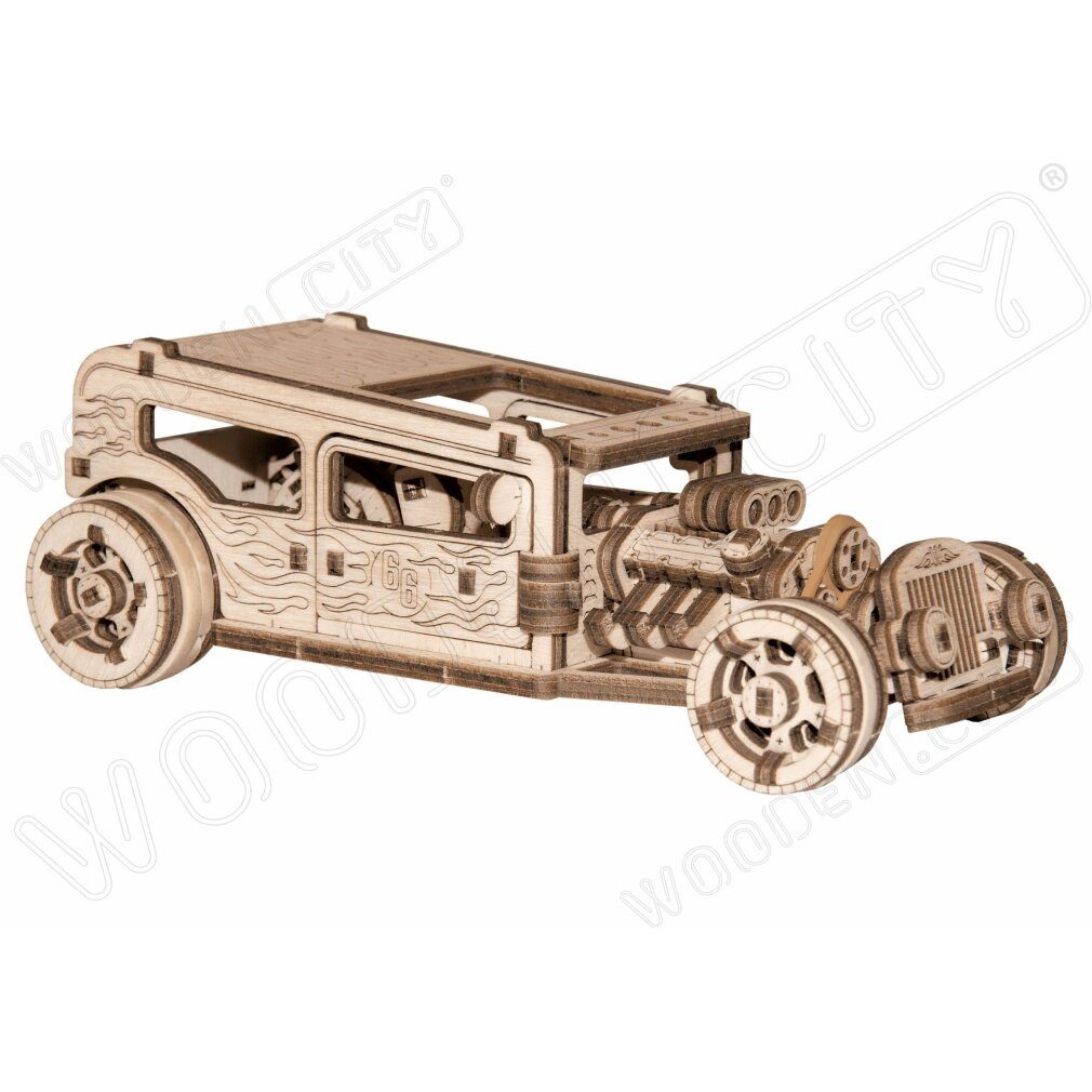 Wooden City 3D-Puzzle 3D-Puzzle Auto Hot Rod 141 Teile, Puzzleteile