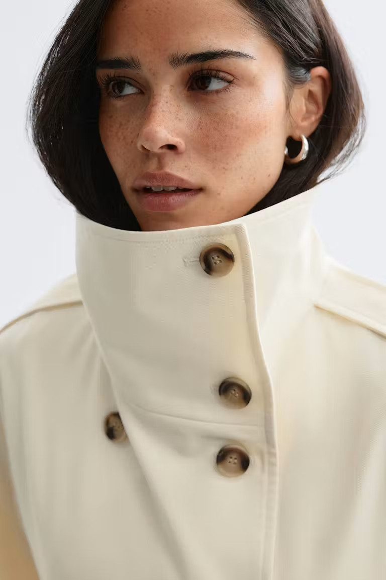Gina Tricot Trenchcoat - Damen Mantel - langer Trenchcoat mit Gürtel und Schlitz
