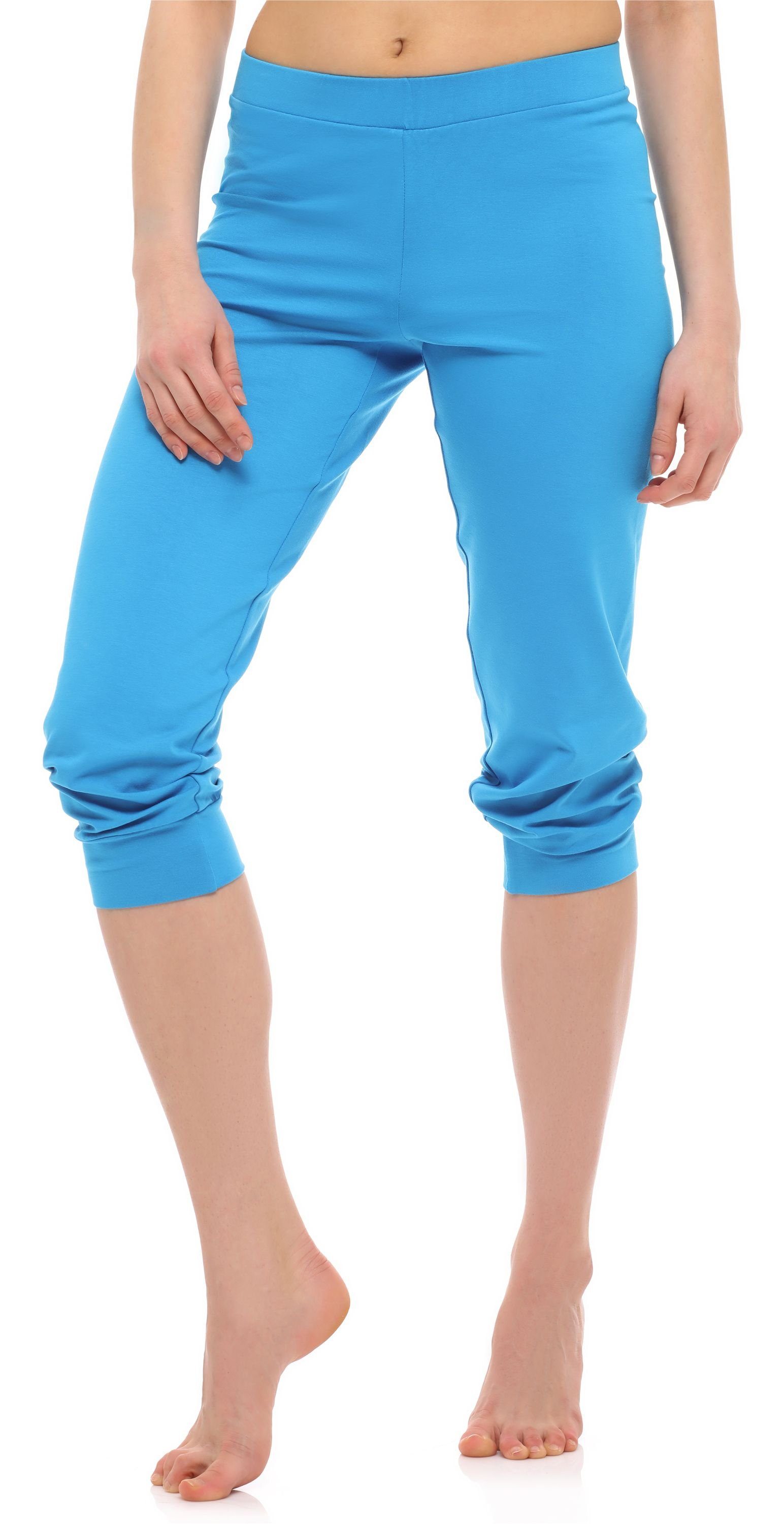 3/4 MS10-261 Damen Style Hose Jogginghose Bund elastischer Merry Blau (1-tlg)