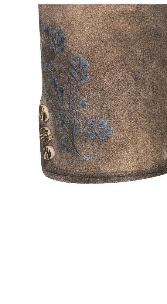 Nübler Trachtenlederhose Lederhose kurz Klemens Jein in Stein von Nübler