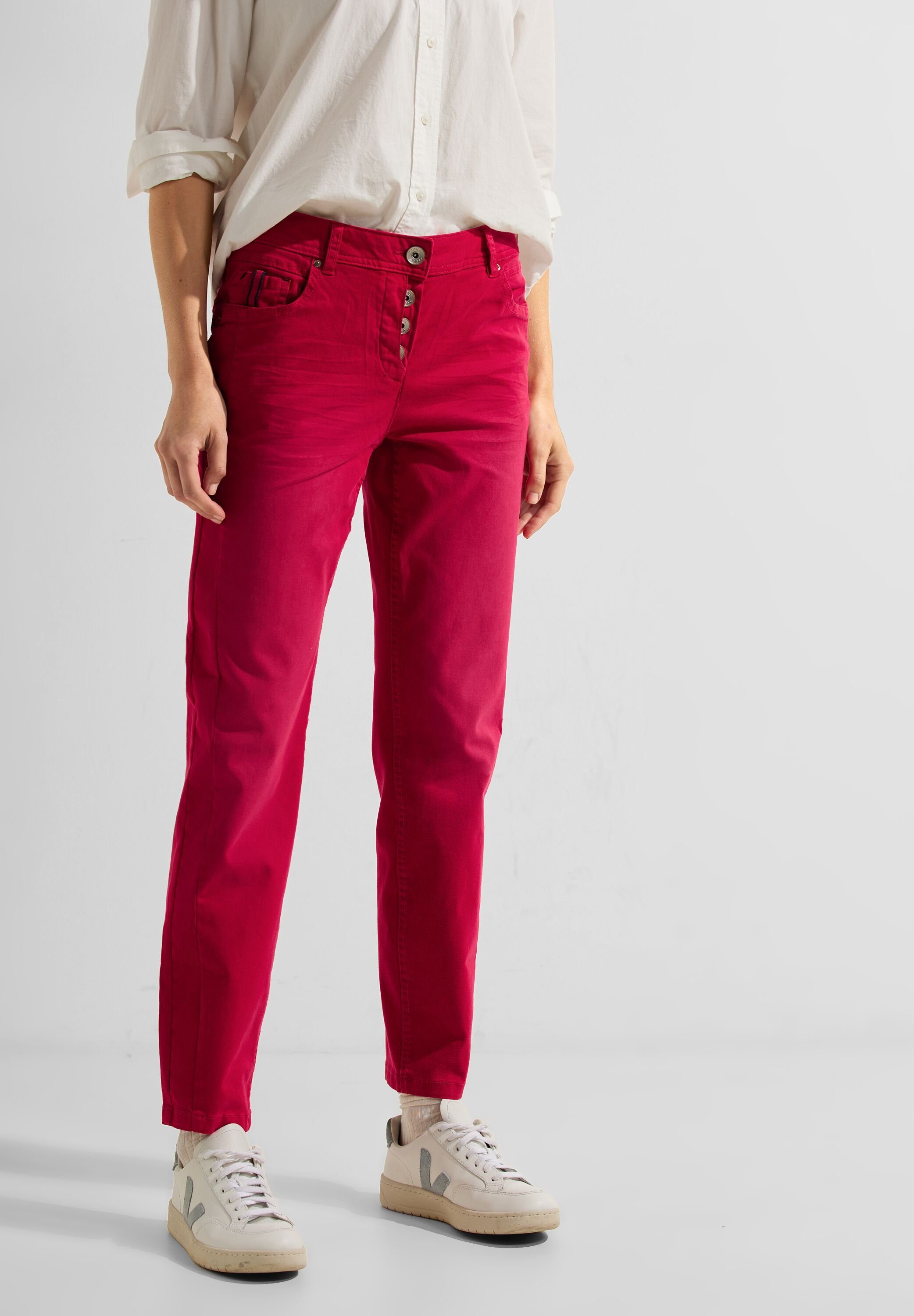 Cecil Röhrenhose Middle Waist casual red