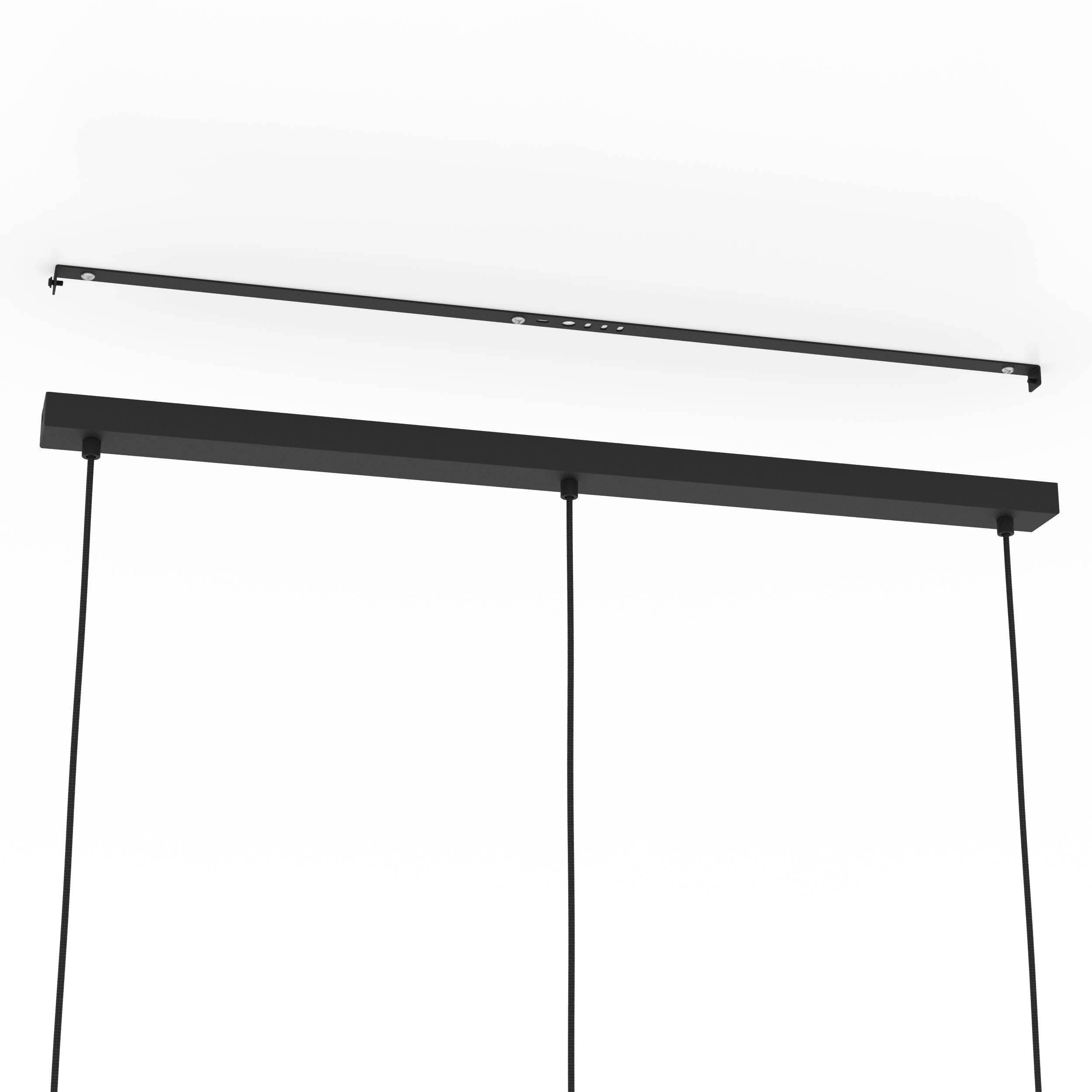 EGLO Pendelleuchte Hängeleuchte ROMAZZINA, exkl. E27, Stahl, Pendellampe, ohne Leuchtmittel, Esszimmerlampe, 90x20x110cm, 3-flammig, modern, minimalistisch – Bild 4 von 5