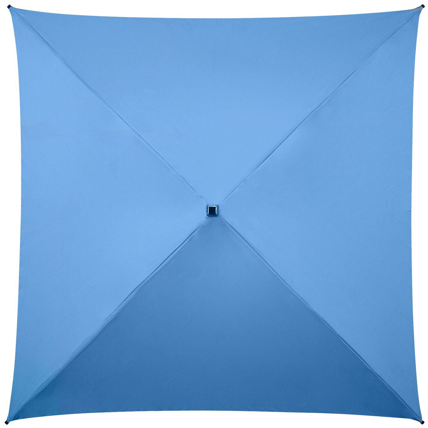 Impliva Langregenschirm All der ganz Regenschirm voll Square® besondere quadratischer hellblau Regenschirm