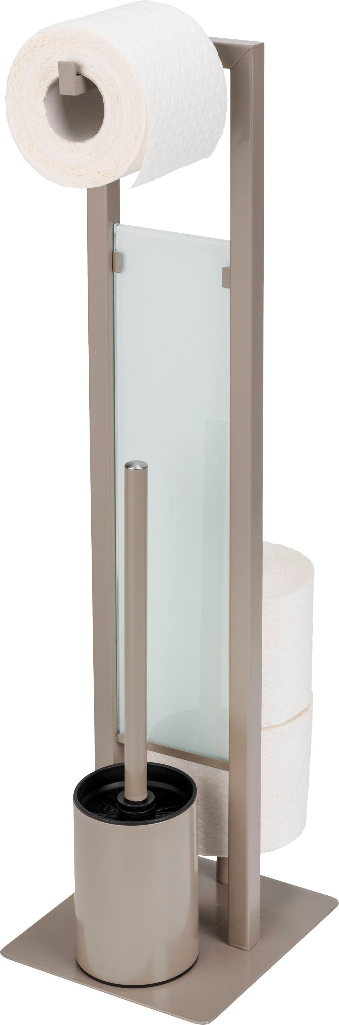 WENKO WC-Garnitur Rivalta, taupe, Platte aus Sicherheitsglas günstig online kaufen