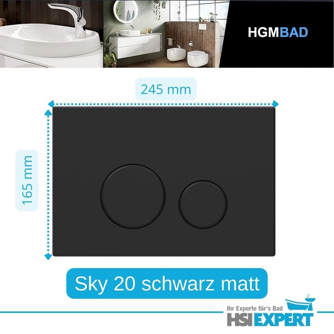 GEBERIT Vorwandelement WC Geberit Spülkasten Betätigungsplatte schwarz, 3 St.
