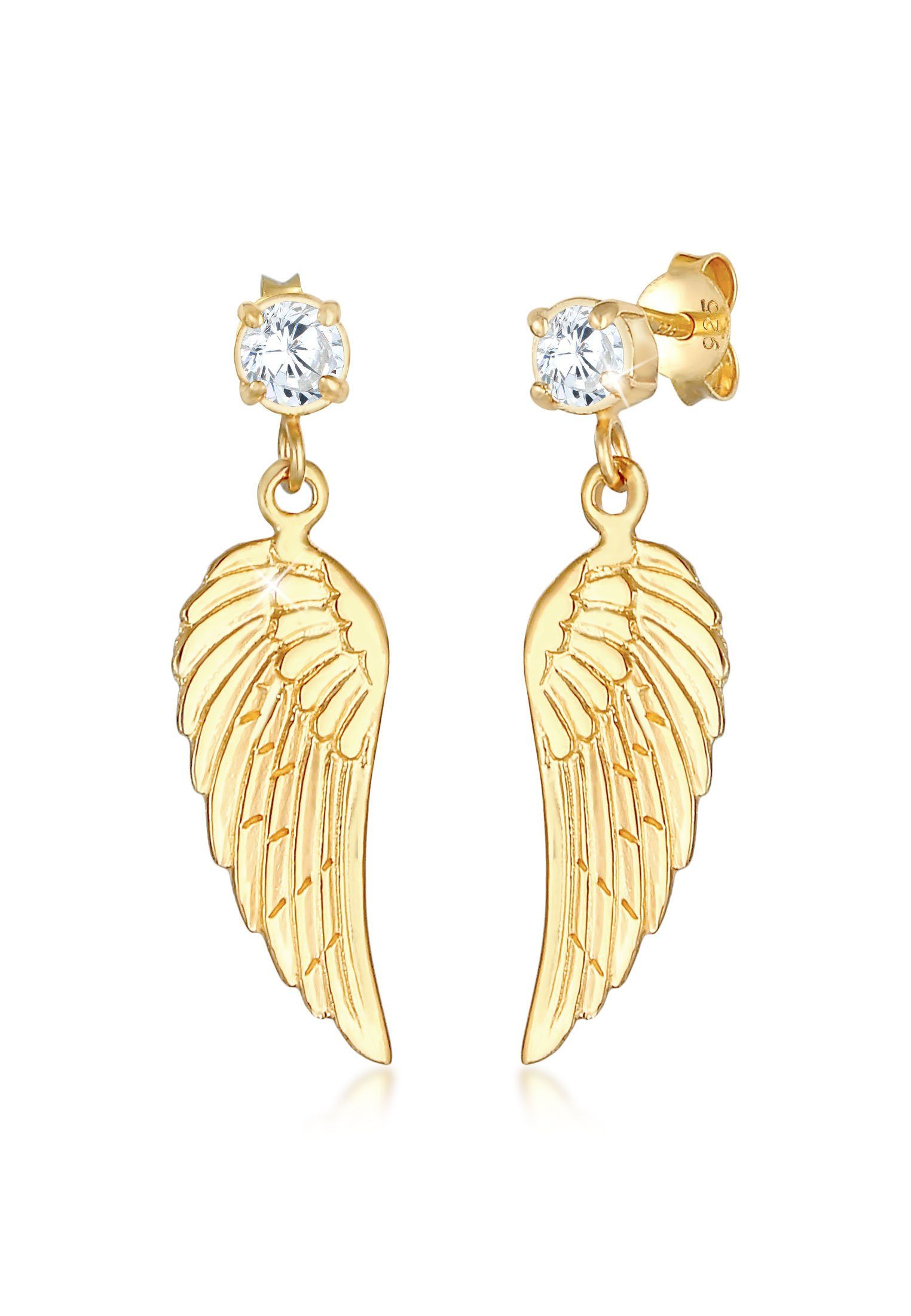 Nenalina Paar Ohrstecker Flügel Glücksbringer Zirkonia günstig online kaufen