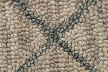 Wollteppich Wolle-Teppich Grau-Blau, Quasten, OCK GABE - Handgetuftet, 3450 g/qm, KADIMA DESIGN, Rechteckig, Höhe: 4 mm