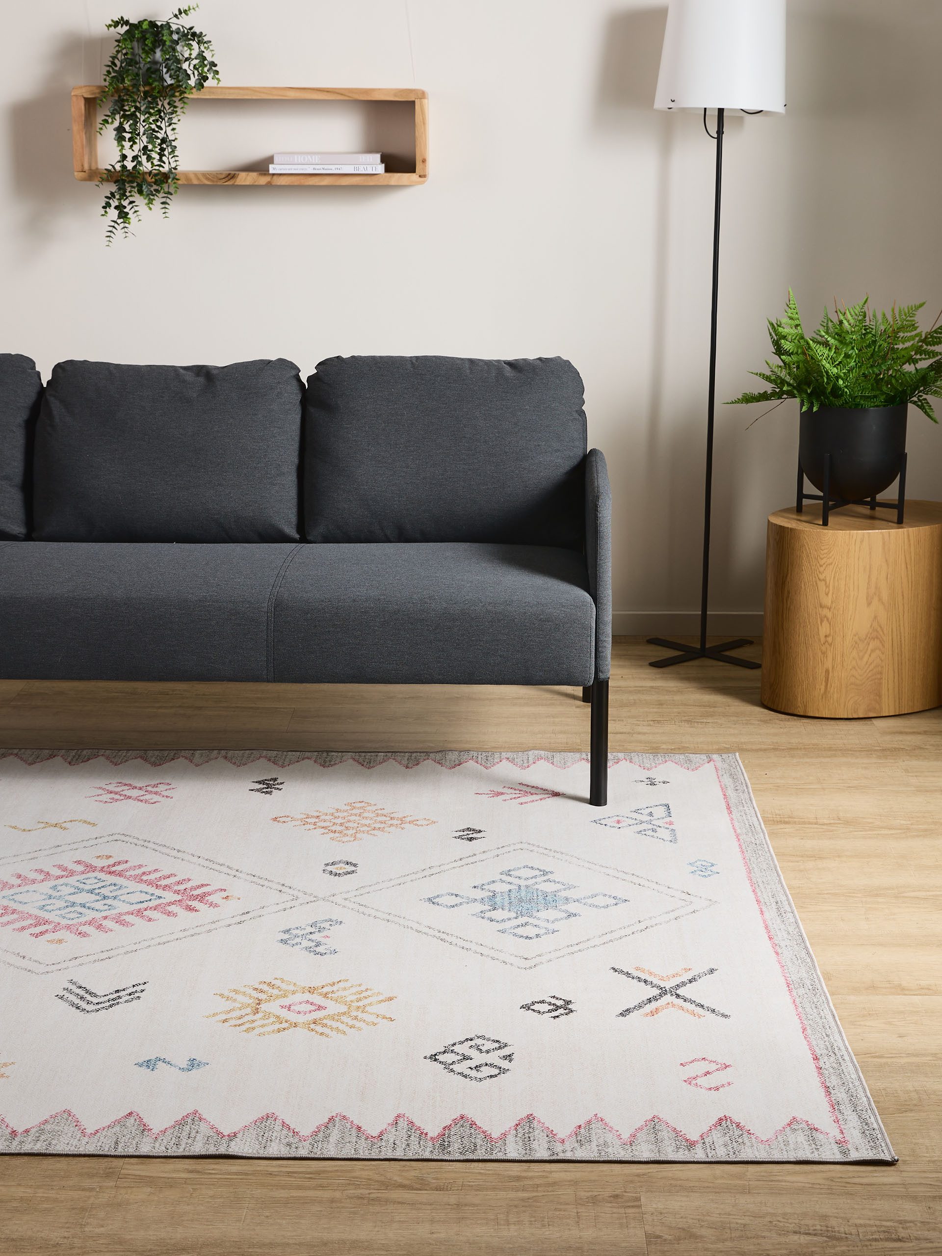 Interiyou Teppich Gent, Rechteckig, Höhe: 5 mm, Vintage Kurzflor für Wohnzimmer, Schlafzimmer, waschbar, pflegeleicht