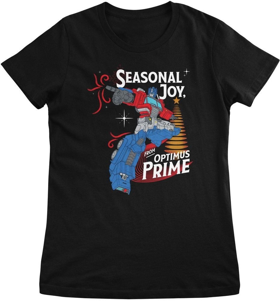 Transformers T-Shirt Seasonal Joy From Optimus Prime Girly Tee
