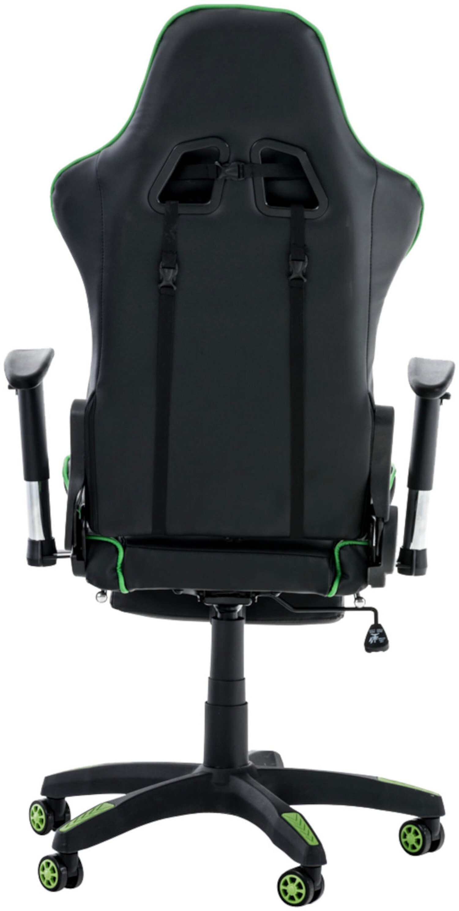 schwarz/grün höhenverstellbar drehbar schwarz Gaming-Stuhl Turbine - Gestell: Racingstuhl, (Schreibtischstuhl, Kunstleder Gamingstuhl, - Kunststoff Sitz: mit bequemer 360° Drehstuhl, Chefsessel), und TPFLiving Rückenlehne