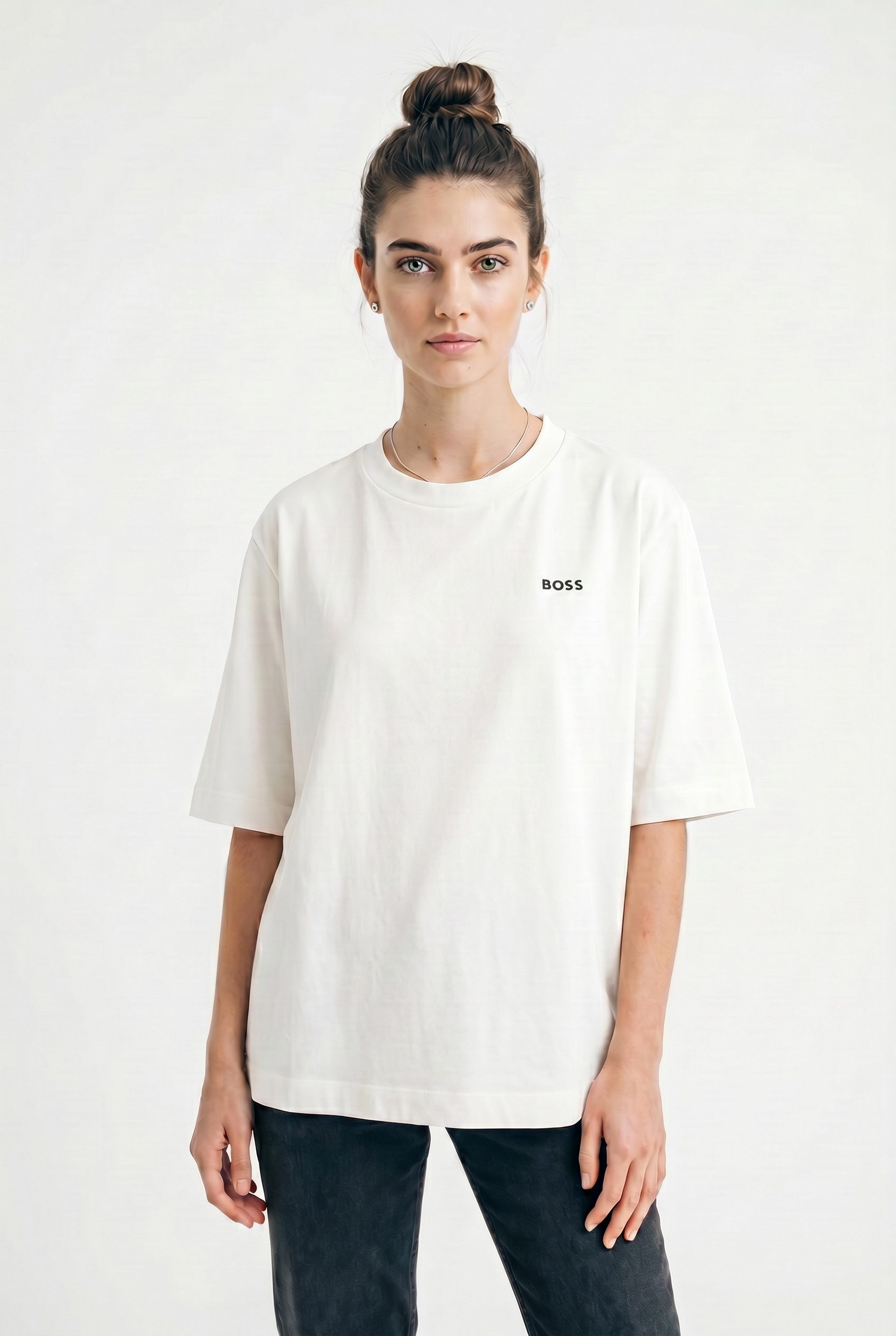 BOSS ORANGE T-Shirt Eregular Premium Damenmode mit Logo-Detail, Relaxed Fit