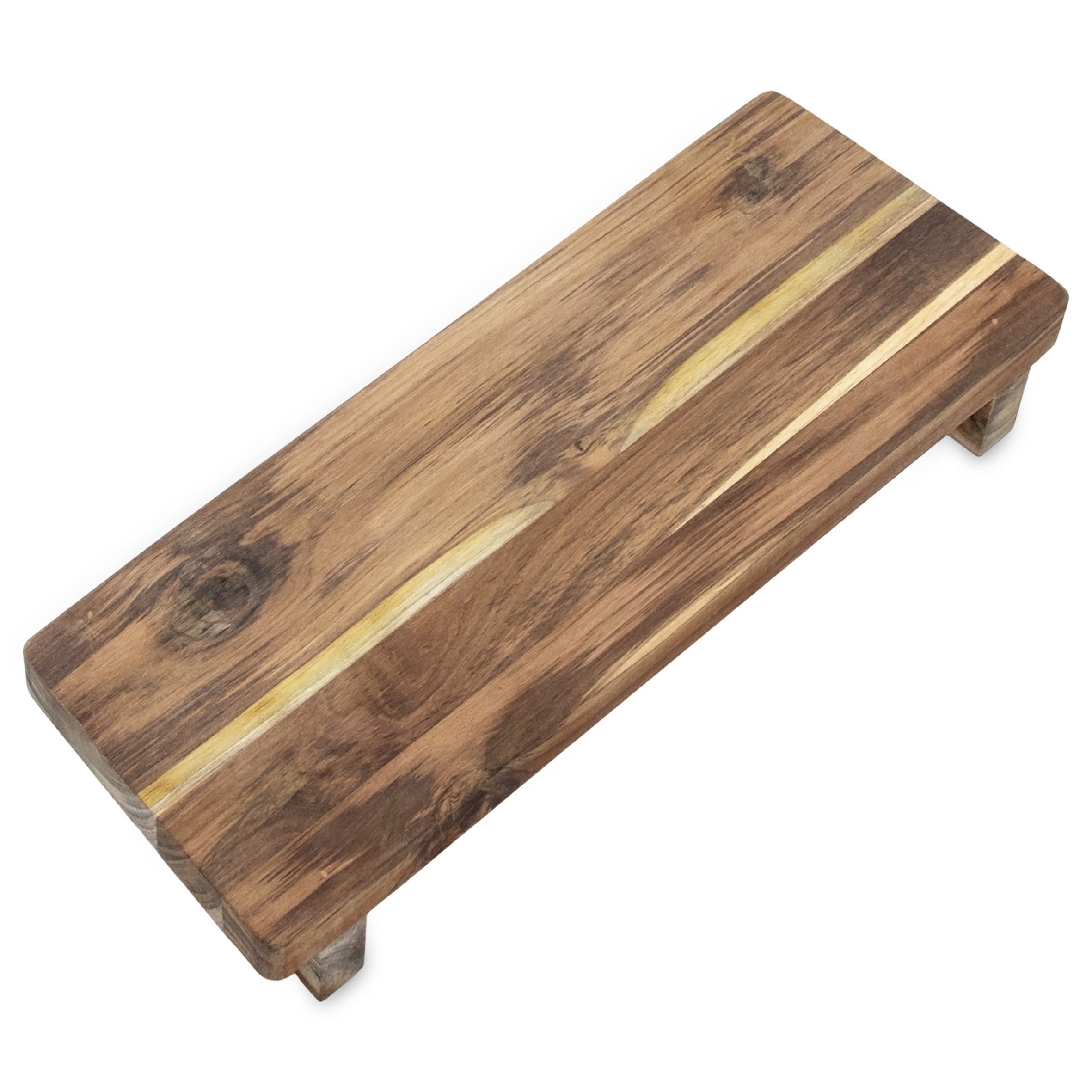 Spetebo Tablett Teakholz Dekotablett rechteckig mit Füßen, Teakholz, (Anzahl, 1-tlg., 1x Tablett), Naturprodukt – Bild 5 von 5