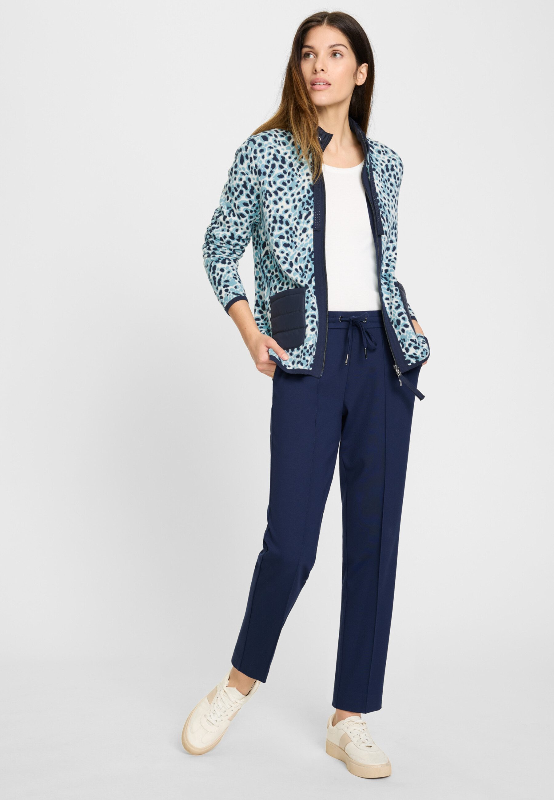 Olsen Cardigan im Material-Mix